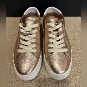 Soludos Ibiza Metallic Platform Sneaker in Rose Gold Womens Size 6